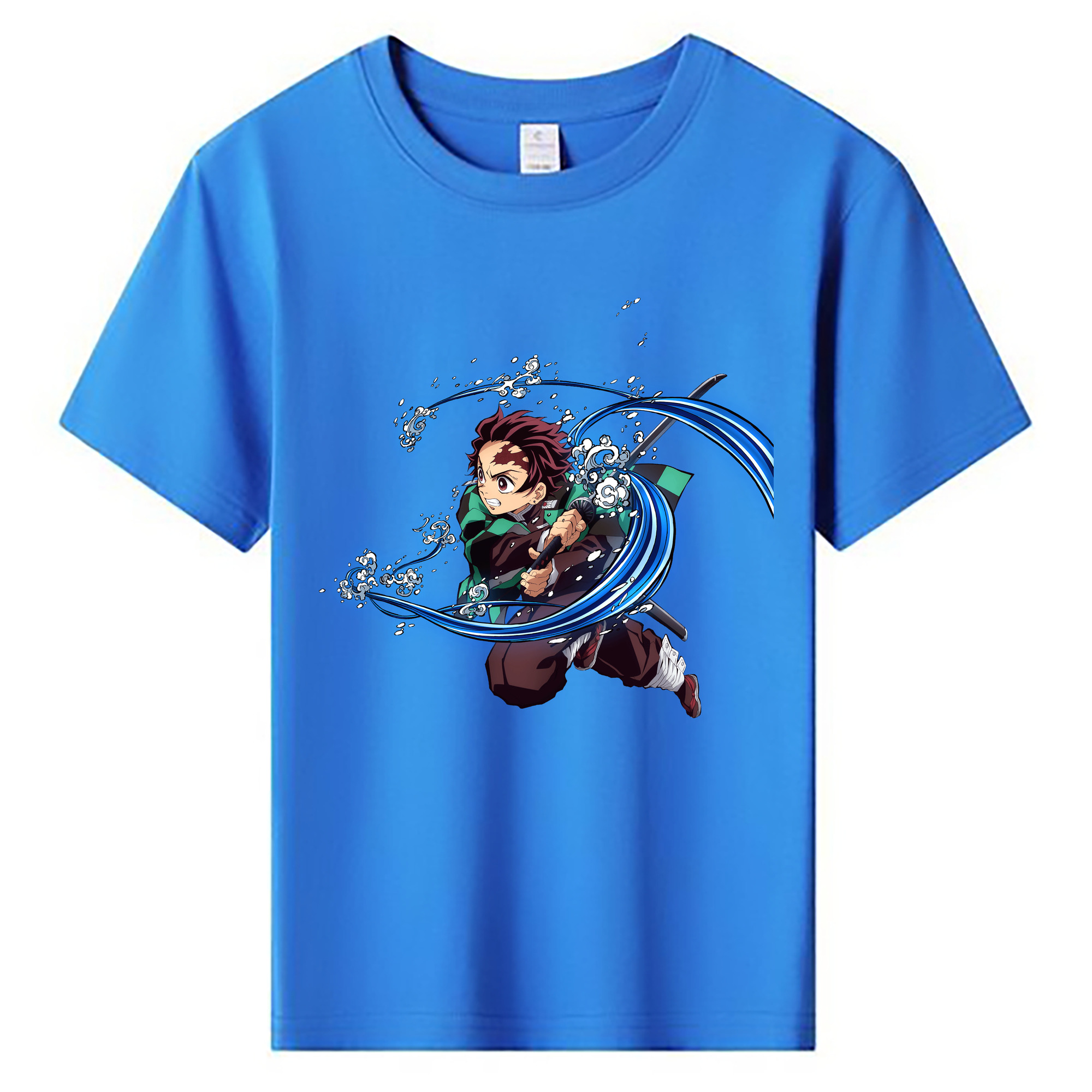 （画像用） 鬼滅の刃 竈門 炭治郎／かまど たんじろう Kamado Tanjirou 綿100％キッズTシャツ（フロントプリント）